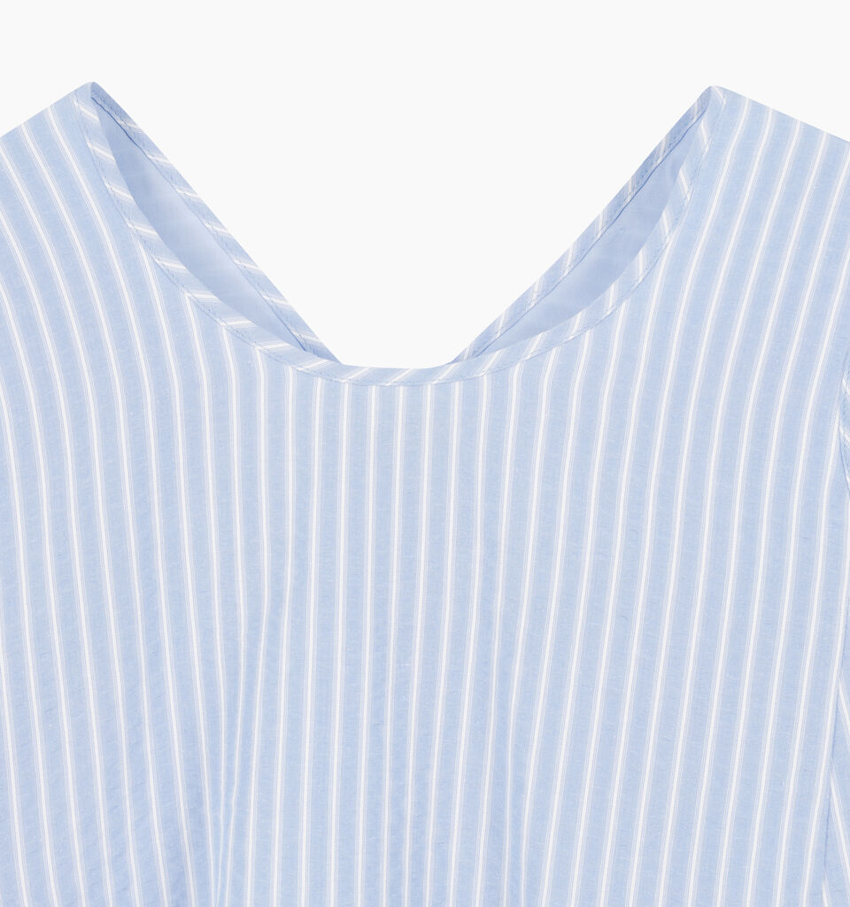 Light blue striped sleeveless blouse - null - Light Blue | Sisley K image number 3
